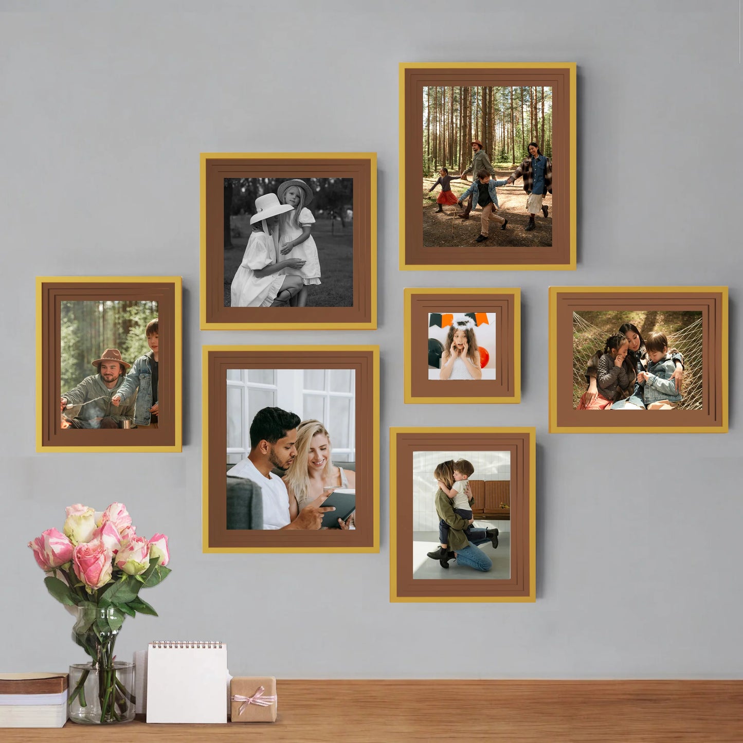 Adore Premium 3D Photo Frame for Home Decoration & Living Room & Office Décor Set of 7 , ( 8x10, 8x6, 8x8, 5x5 Inches)