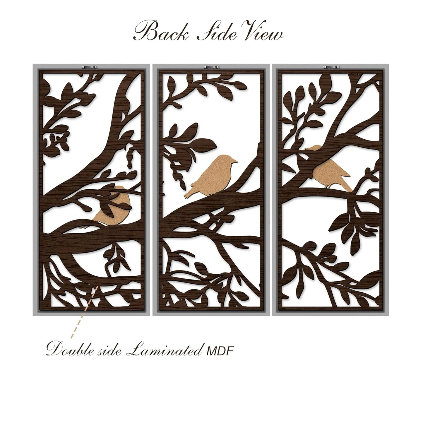 Boho Birds Wall Art Trio Décor Hanging Set of 3,Udaan Birds Wall Art Set of 3 – Boho MDF Cutout Décor for Living Room