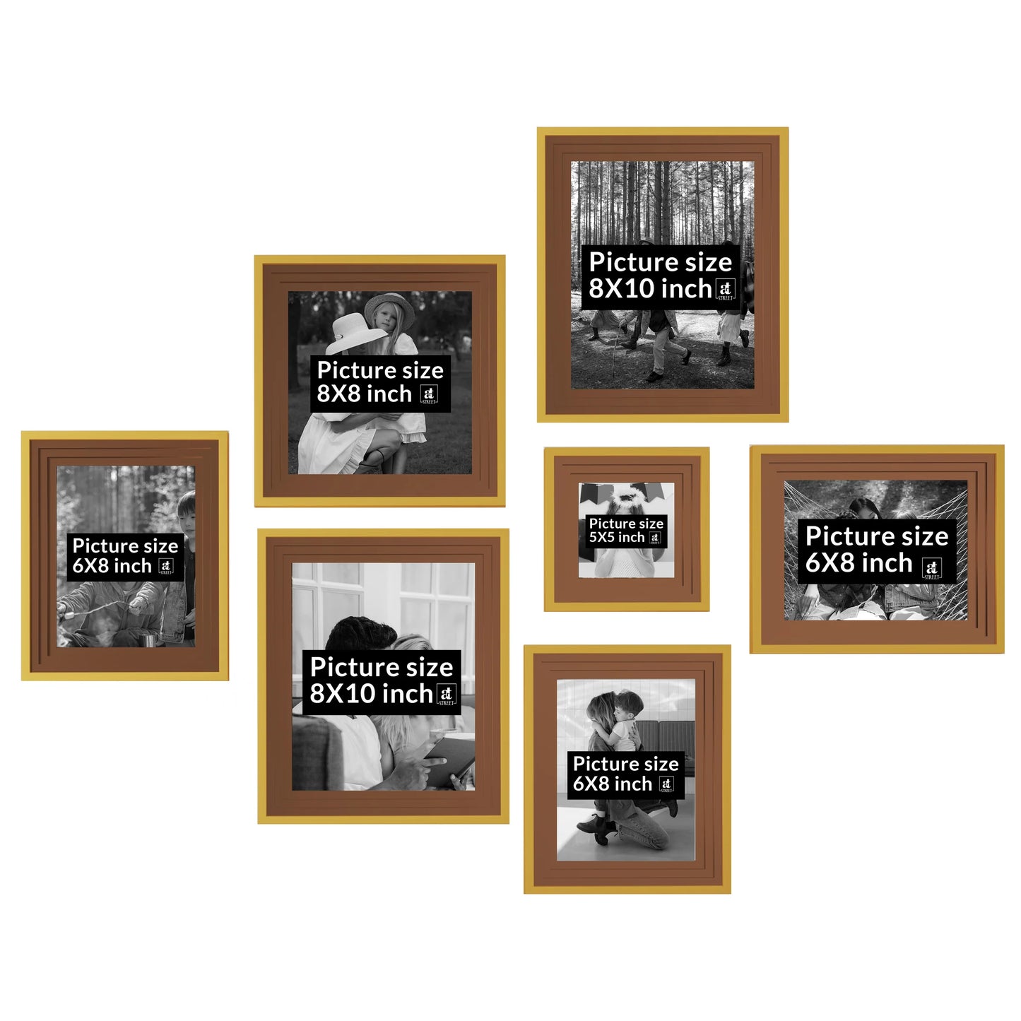 Adore Premium 3D Photo Frame for Home Decoration & Living Room & Office Décor Set of 7 , ( 8x10, 8x6, 8x8, 5x5 Inches)