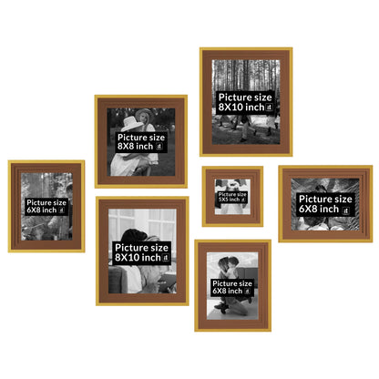 Adore Premium 3D Photo Frame for Home Decoration & Living Room & Office Décor Set of 7 , ( 8x10, 8x6, 8x8, 5x5 Inches)